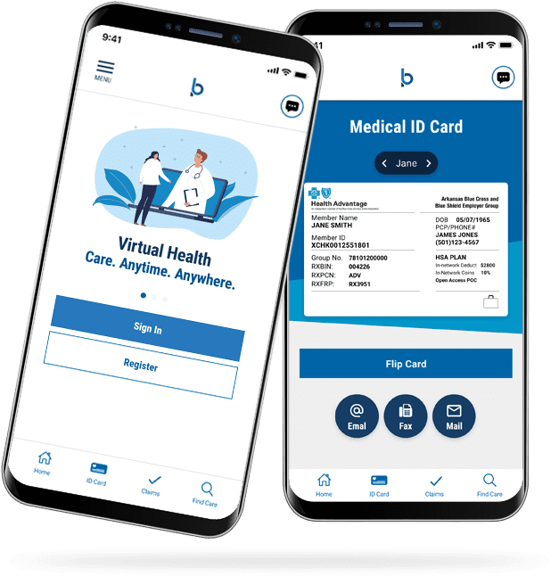 Two phones with the blueprint portal app open