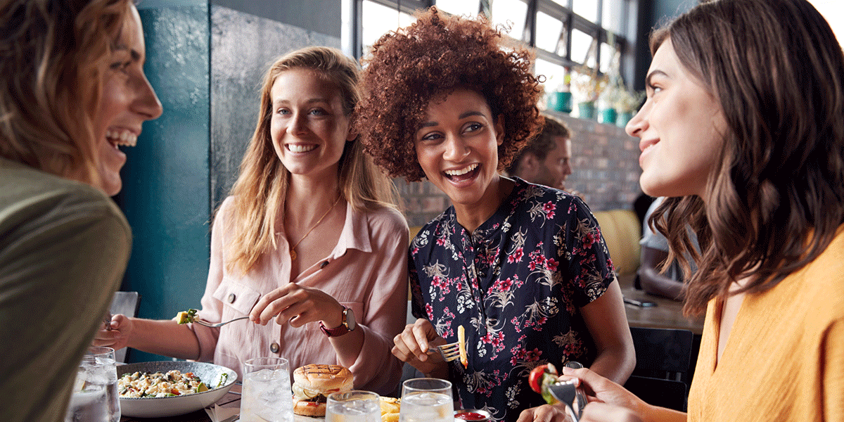 womens health Women eating lunch together